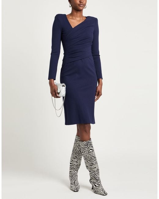 Emporio Armani Blue Midnight Mini Dress Viscose, Polyamide, Elastane
