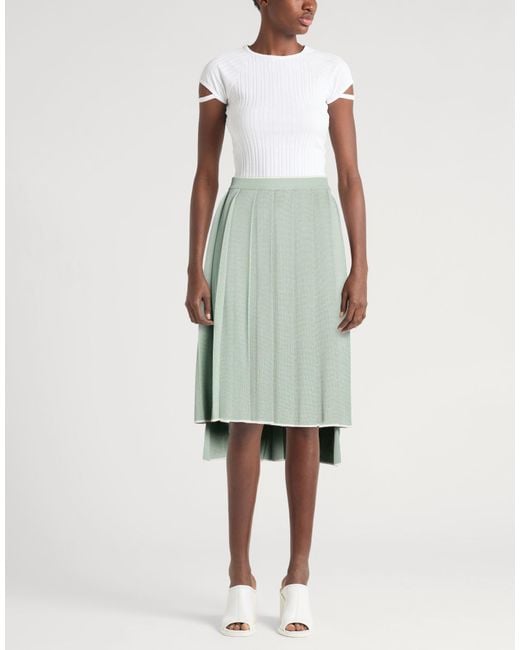 Thom Browne Green Midi Skirt Silk, Cotton