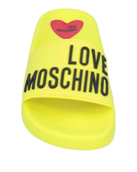 Love Moschino Yellow Logo-embossed Slides