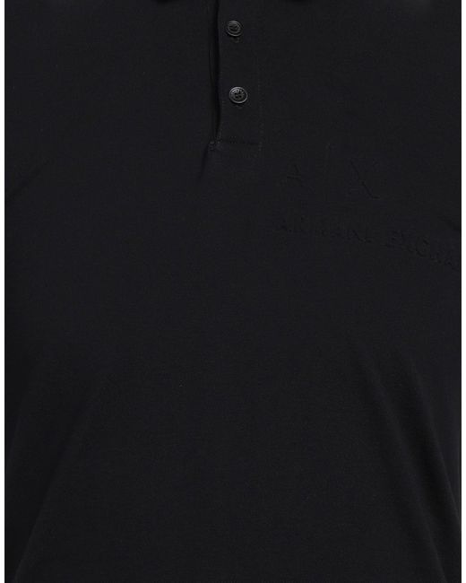 ARMANI EXCHANGE Black Polo Shirt Cotton for men