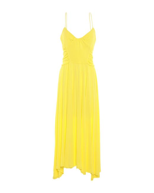 MSGM 3/4 Length Dress in Yellow Lyst