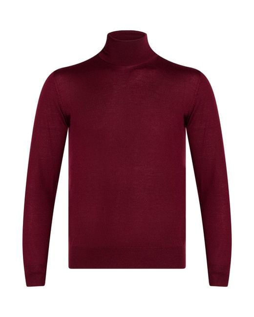 MILLENOVECENTOCINQUANTA7 Red Burgundy Turtleneck Merino Wool for men