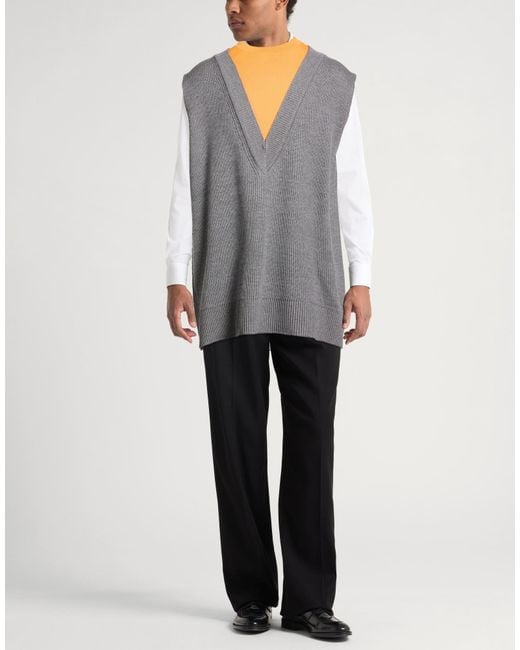 Jil Sander Gray Sweater Wool, Cotton, Polyamide for men