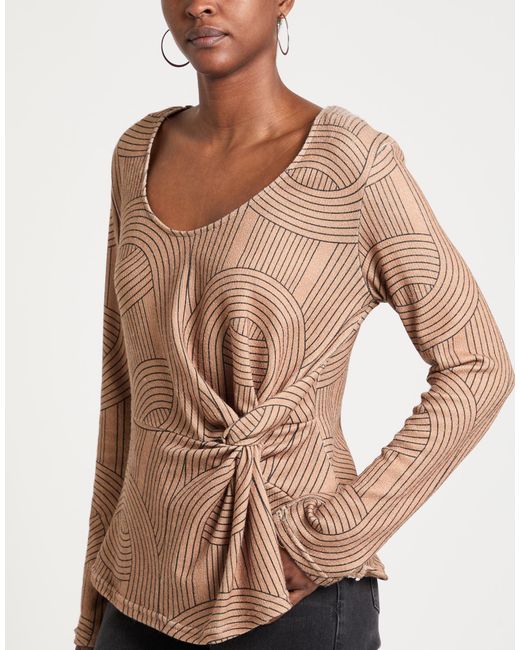 Rinascimento Brown Camel Sweater Polyester, Viscose, Elastane