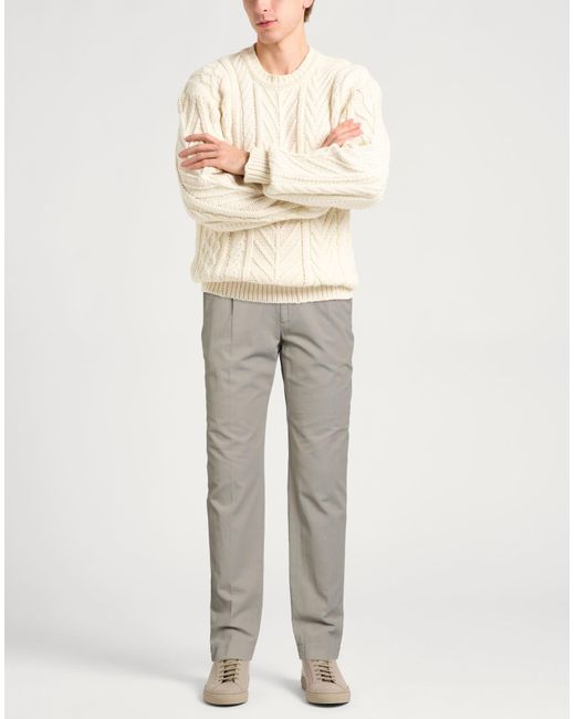 Incotex Gray Taupe Pants Cotton, Linen for men