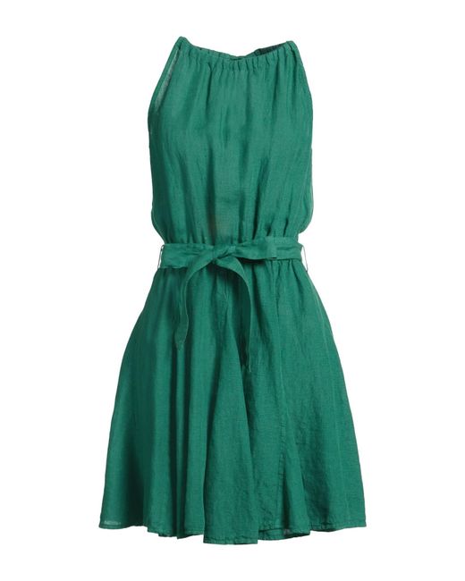 120% Lino Green Mini Dress Linen
