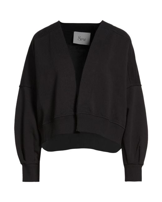 8pm Black Sweatshirt Cotton, Elastane