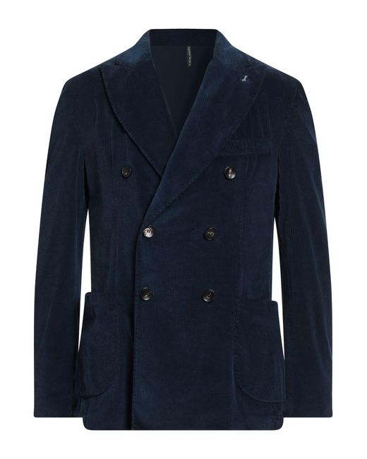 Harmont Blaine Men's Blue Midnight Blazer Cotton, Lyocell, Elastane