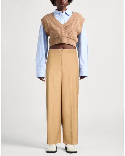 Cristinaeffe Natural Pants Polyester, Viscose, Elastane