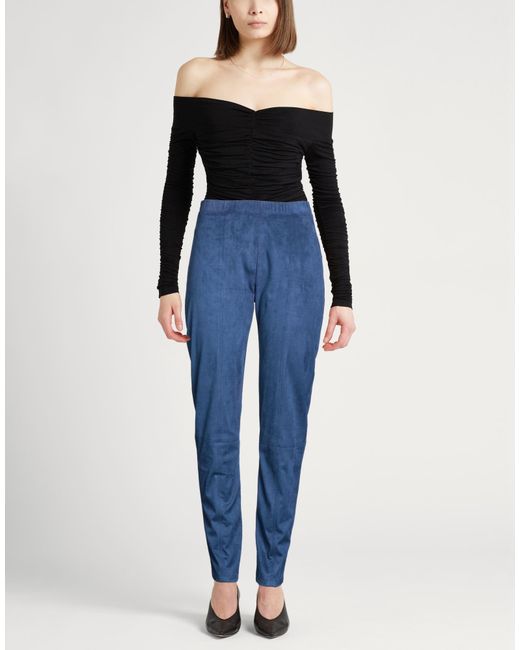 Max Mara Blue Leisure Pants Polyester, Elastane