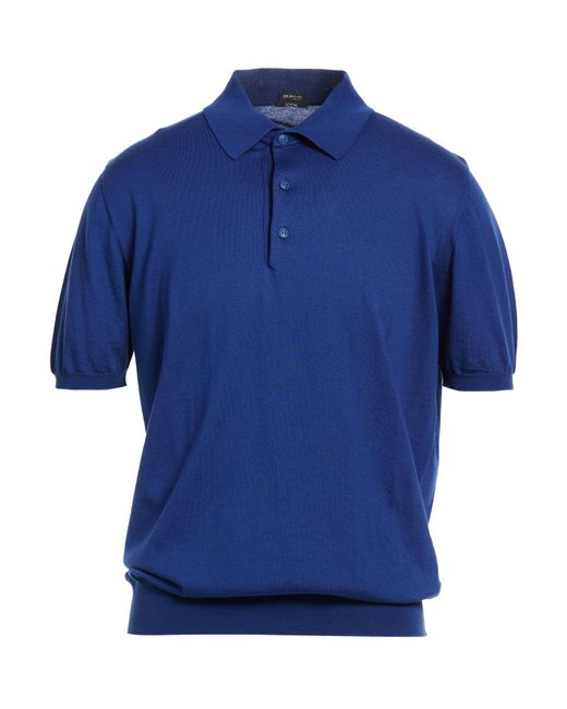 Kiton Blue Polo Shirt Cotton for men