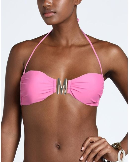 Top de bikini Moschino de color Pink