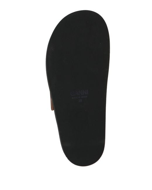 Ganni Brown Mules & Clogs Textile Fibers