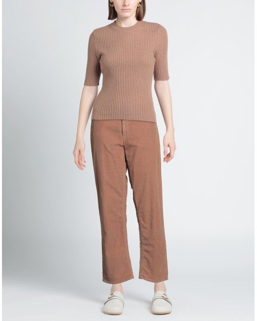 Pence Brown Camel Pants Cotton, Elastane