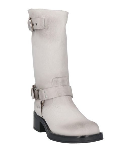 GISÉL MOIRÉ Gray Boot Shearling