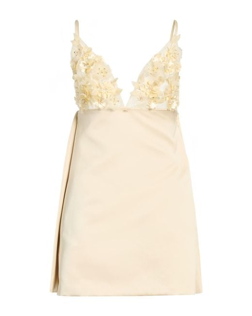 Elisabetta Franchi Natural Mini Dress Polyester