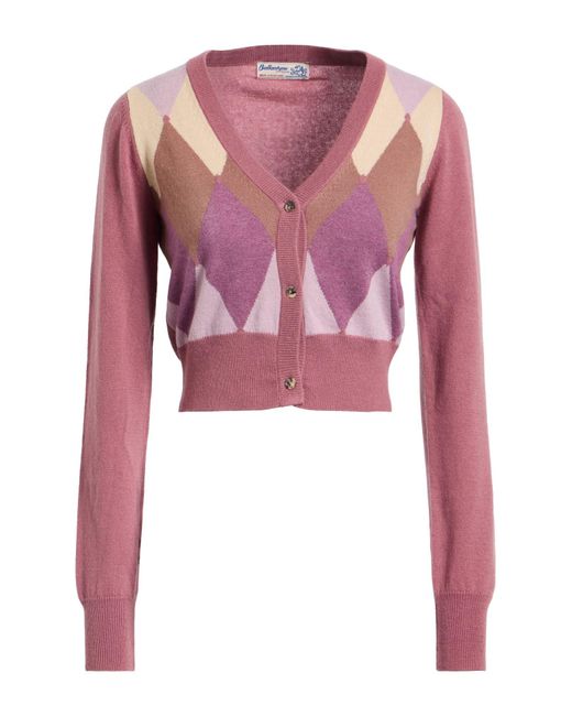 Ballantyne Pink Antique Rose Cardigan Cashmere