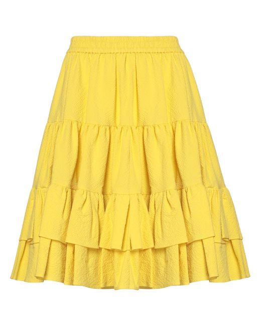 MSGM Yellow Midi Skirt