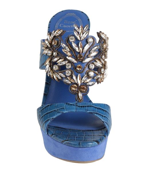 Rene Caovilla Blue Sandals Leather