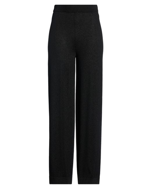 Peserico Black Pants Cotton, Viscose, Metallic Fiber, Polyester