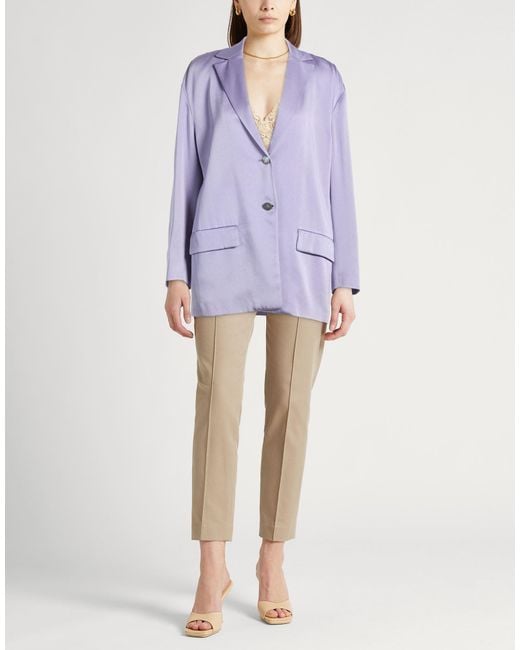 Agnona Purple Blazer Viscose, Acetate