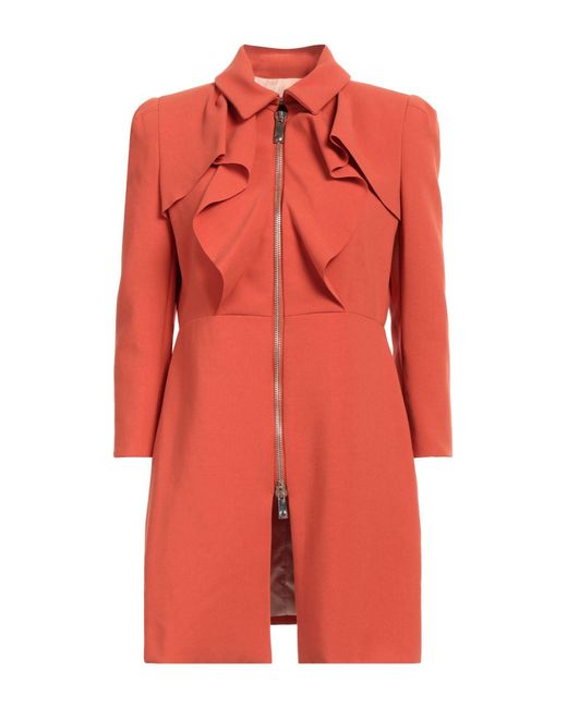 Pinko Red Overcoat & Trench Coat
