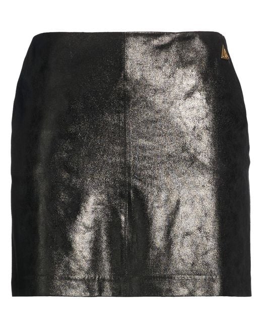 Akep Black Mini Skirt Polyester, Elastane