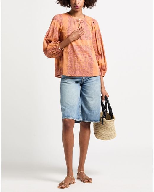 Antik Batik Orange Top Cotton