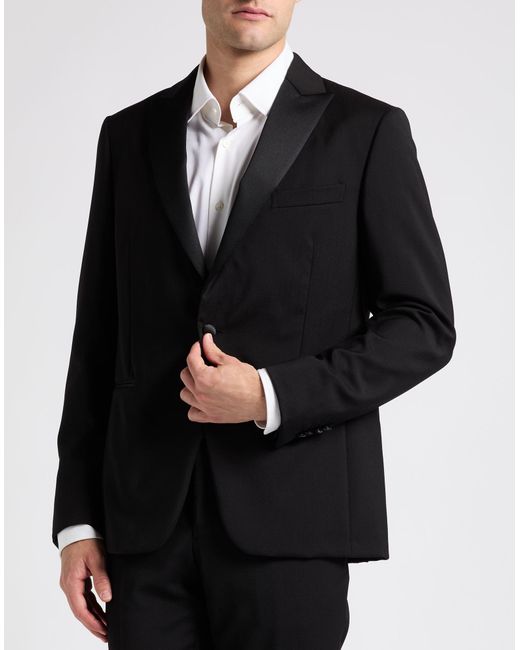 Pal Zileri Black Suit Wool, Polyester for men