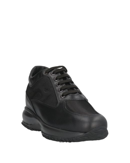 Hogan Black Interactive Sneakers Leather, Textile Fibers