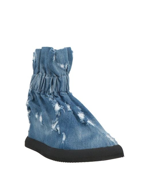 Dolce & Gabbana Blue Snk Ankle Boots Cotton, Elastane for men