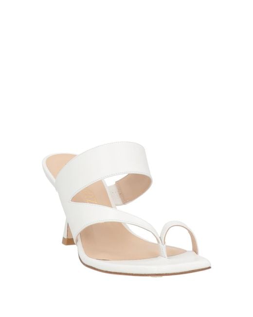Stuart Weitzman White Thong Sandal