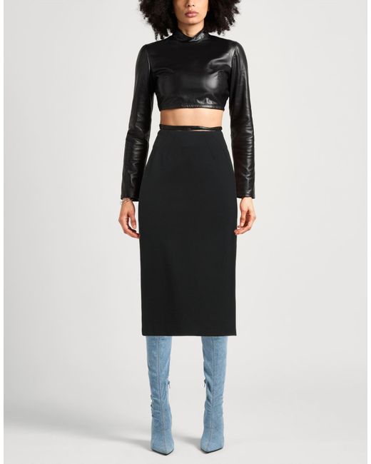 Caractere Black Midi Skirt Viscose, Polyamide, Elastane