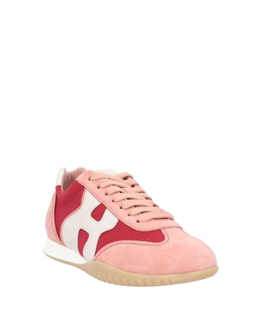 Hogan Pink Sneakers Leather, Textile Fibers