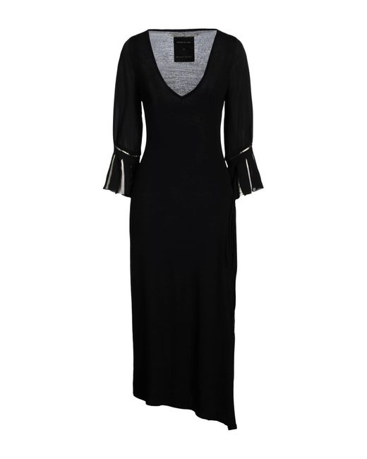 Roland Mouret Black Maxi Dress Wool, Silk, Polyester