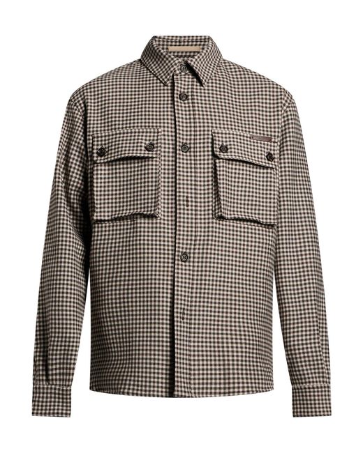 Paolo Pecora Gray Dark Jacket Polyester, Viscose, Wool, Elastane for men