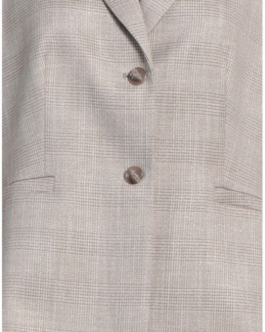 Diana Gallesi Gray Blazer Polyester, Viscose, Metallic Fiber, Elastane
