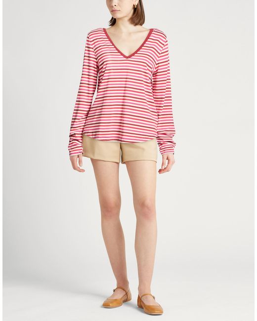 Majestic Filatures Red T-Shirt Lyocell, Organic Cotton