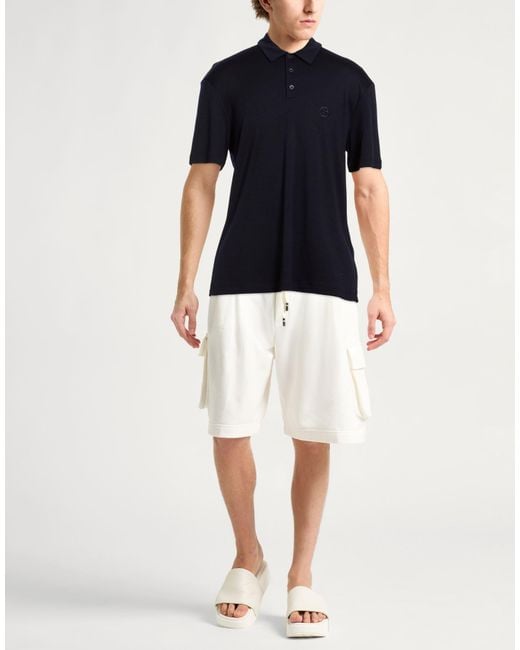Giorgio Armani Blue Polo Shirt Wool for men