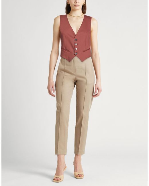 Forte_forte Pink Tailored Vest Viscose, Virgin Wool, Elastane