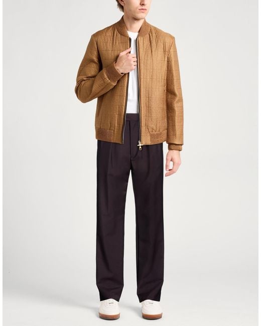 Caruso Blue Pants Wool, Mohair Wool for men