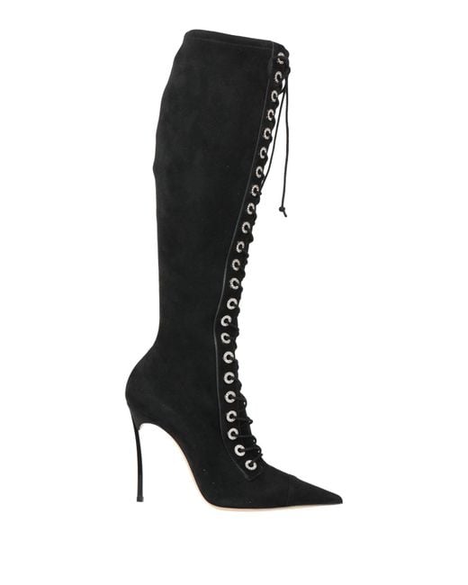 Casadei Black Boot Leather, Synthetisches Material
