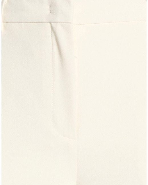 Semicouture White Ivory Pants Polyester, Viscose, Elastane