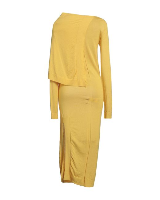 Rick Owens Yellow Midi Dress
