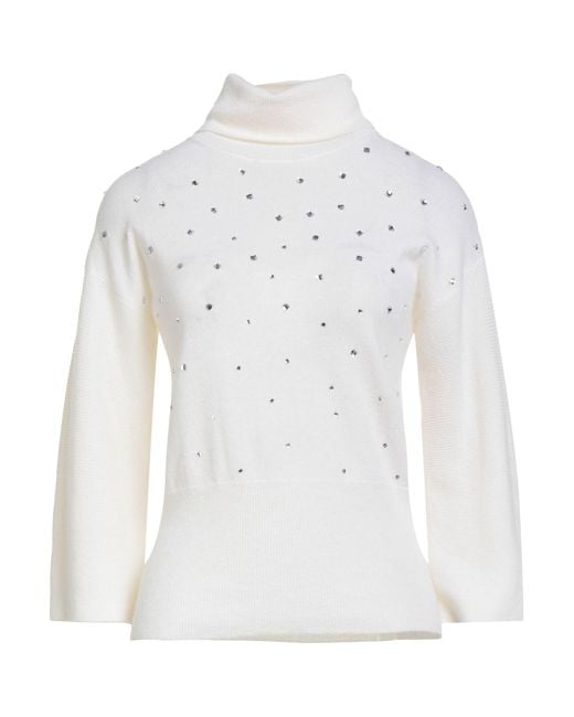 Anneclaire White Rollkragenpullover