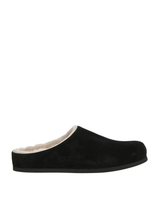 Common Projects Black Mules & Clogs