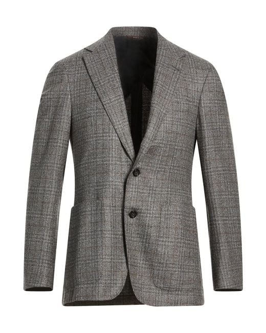Canali Gray Blazer Wool, Polyester for men
