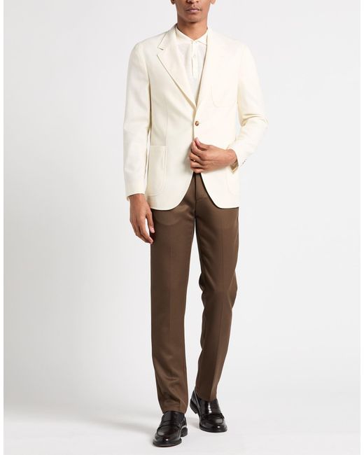 Boglioli Natural Ivory Blazer Wool for men