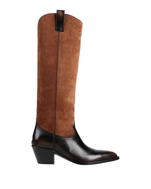 Buttero Leather Knee Boots in Tan (Natural) | Lyst