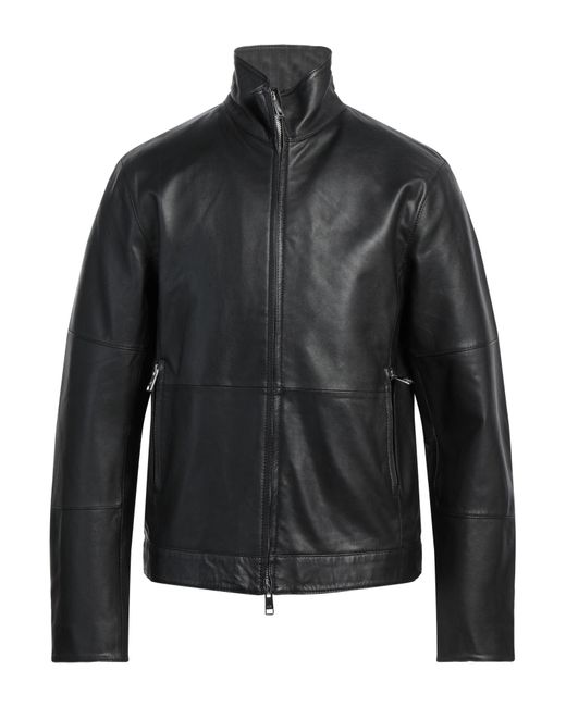 ARMANI EXCHANGE Black Jacket Lambskin for men